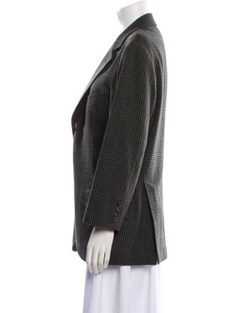 Brunello Cucinelli Wool Plaid Print Blazer