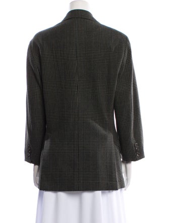 Brunello Cucinelli Wool Plaid Print Blazer