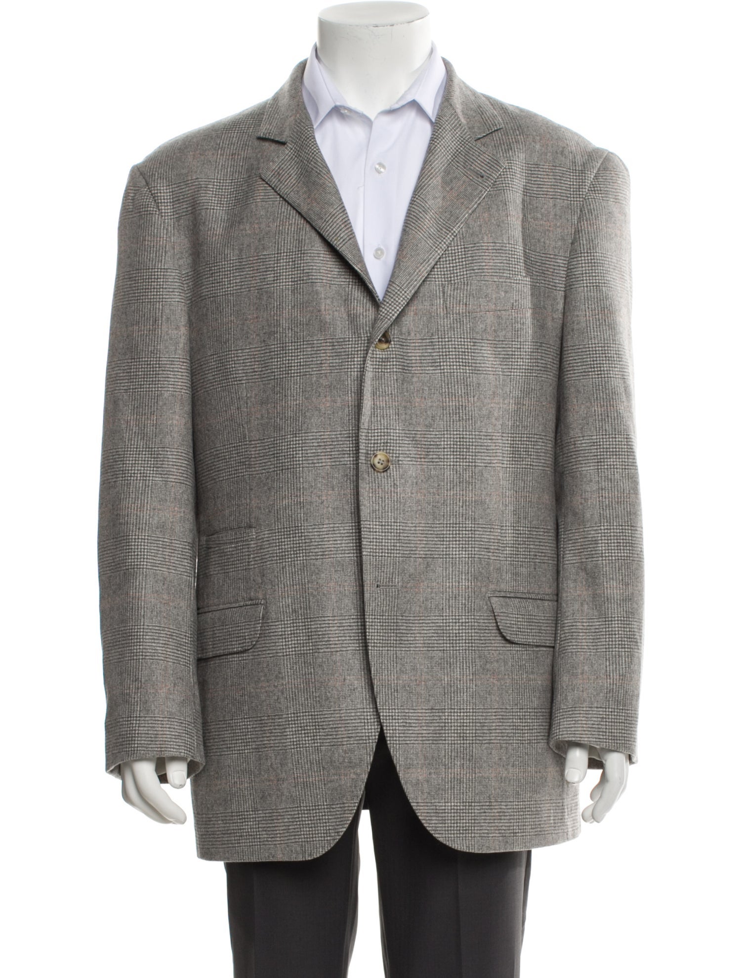 Brunello Cucinelli Wool Plaid Print Blazer