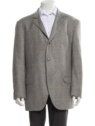 Brunello Cucinelli Wool Plaid Print Blazer