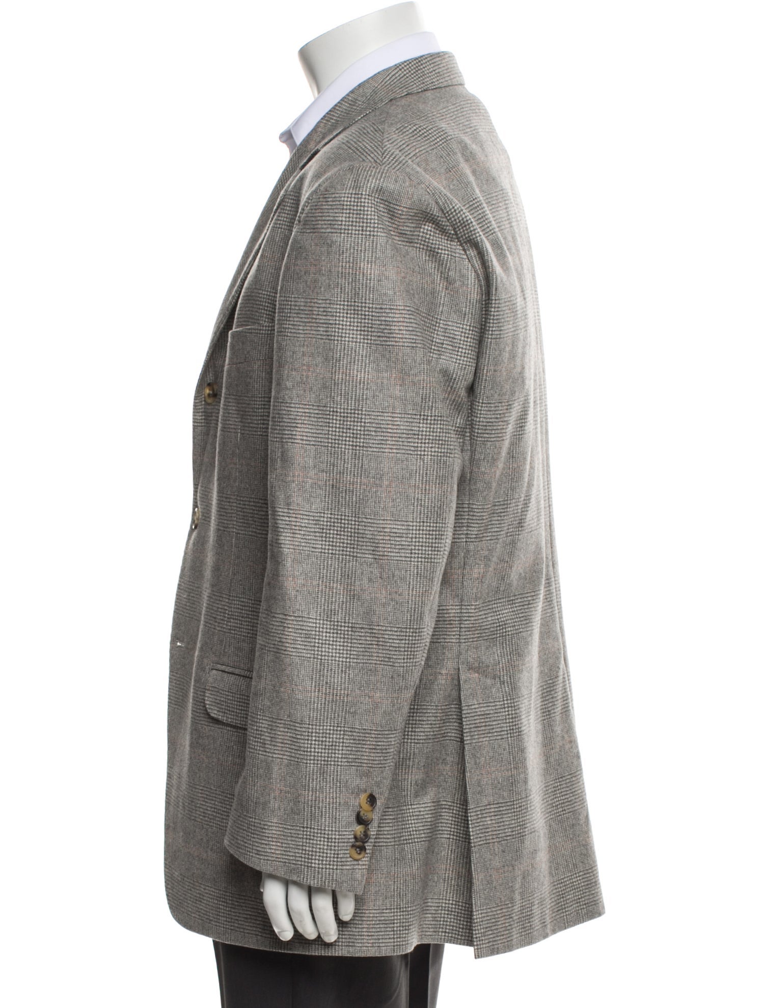 Brunello Cucinelli Wool Plaid Print Blazer