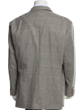 Brunello Cucinelli Wool Plaid Print Blazer