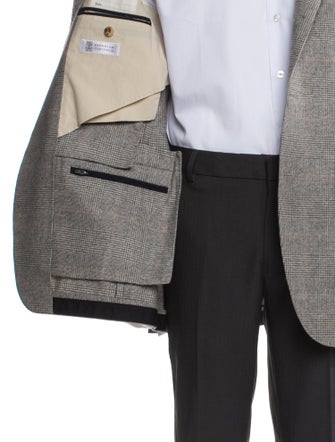 Brunello Cucinelli Wool Plaid Print Blazer