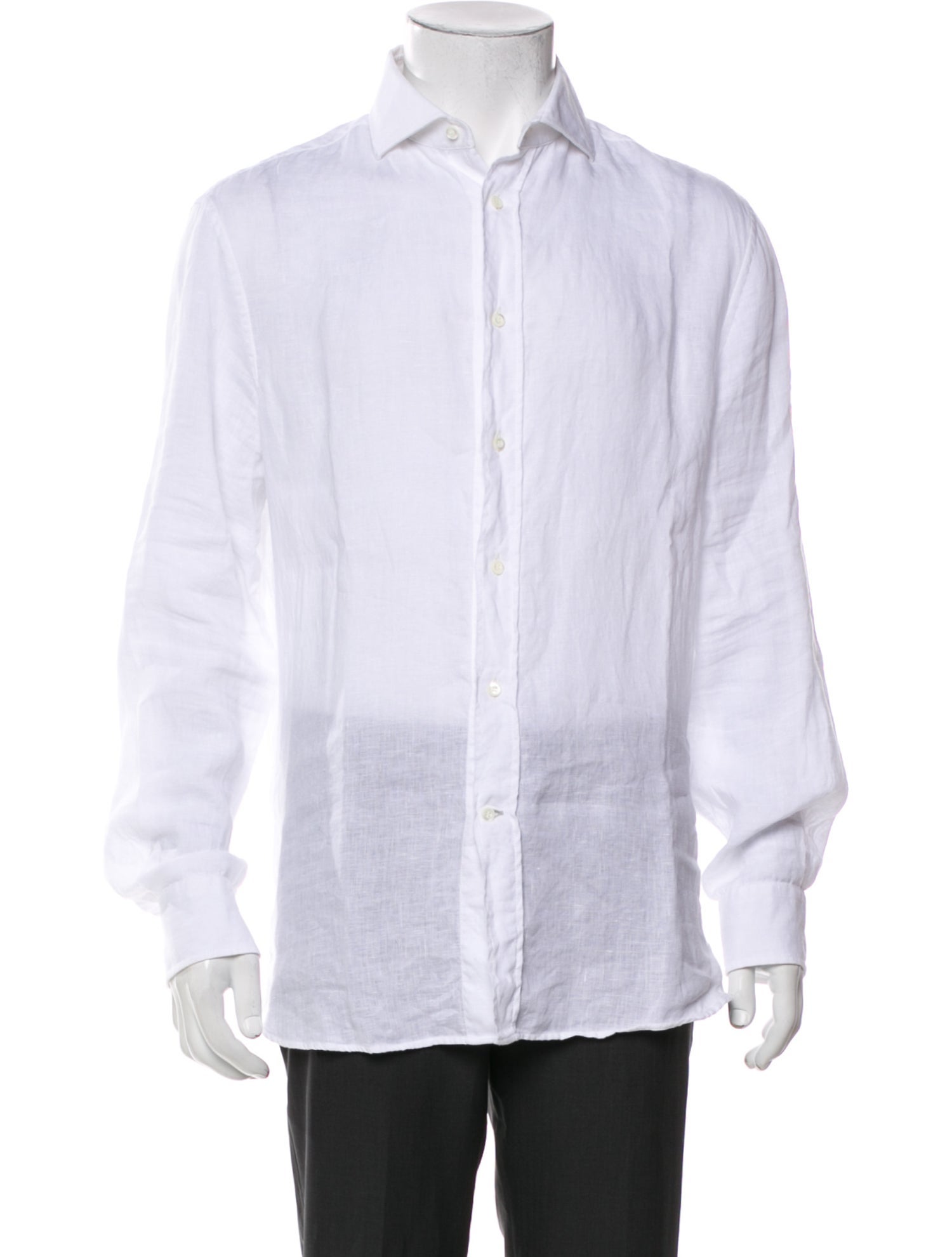 Brunello Cucinelli Linen Long Sleeve Dress Shirt
