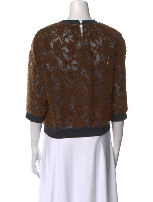Brunello Cucinelli Lace Pattern Crew Neck Sweatshirt