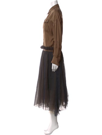 Brunello Cucinelli Silk Midi Length Dress