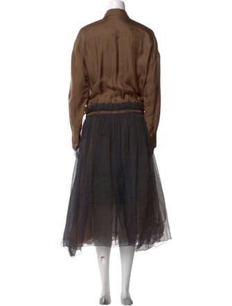 Brunello Cucinelli Silk Midi Length Dress
