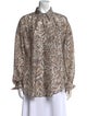 Brunello Cucinelli Silk Printed Button-Up Top