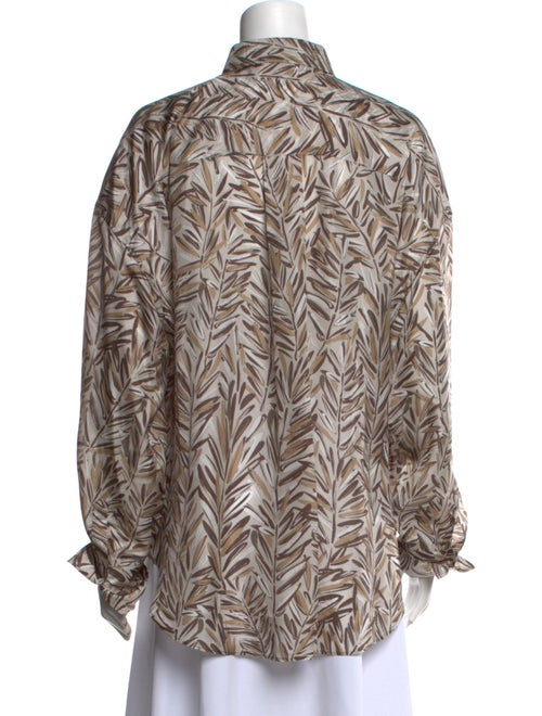 Brunello Cucinelli Silk Printed Button-Up Top