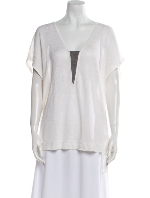 Brunello Cucinelli Linen V-Neck Sweater