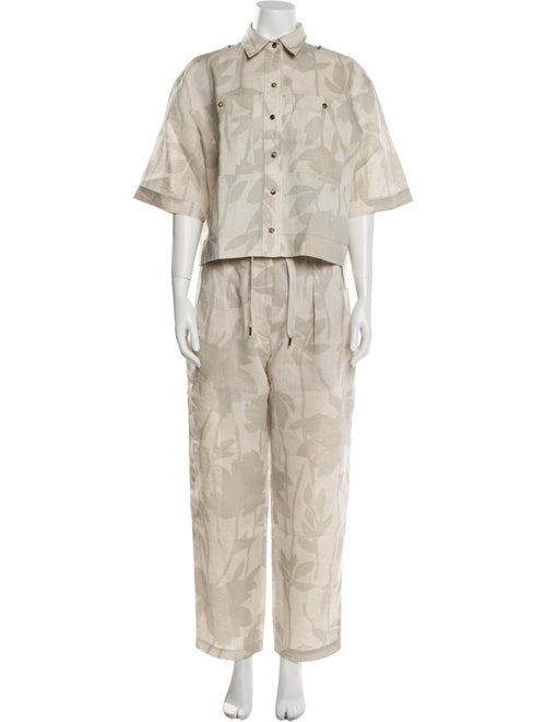 Brunello Cucinelli Linen Printed Pant Set