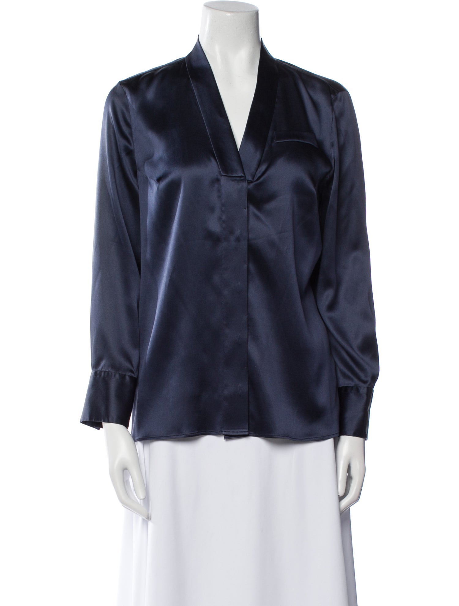 Brunello Cucinelli Silk V-Neck Blouse