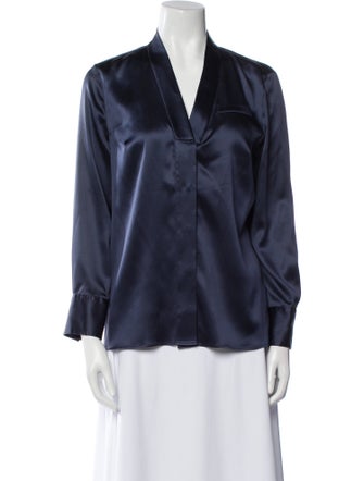Brunello Cucinelli Silk V-Neck Blouse