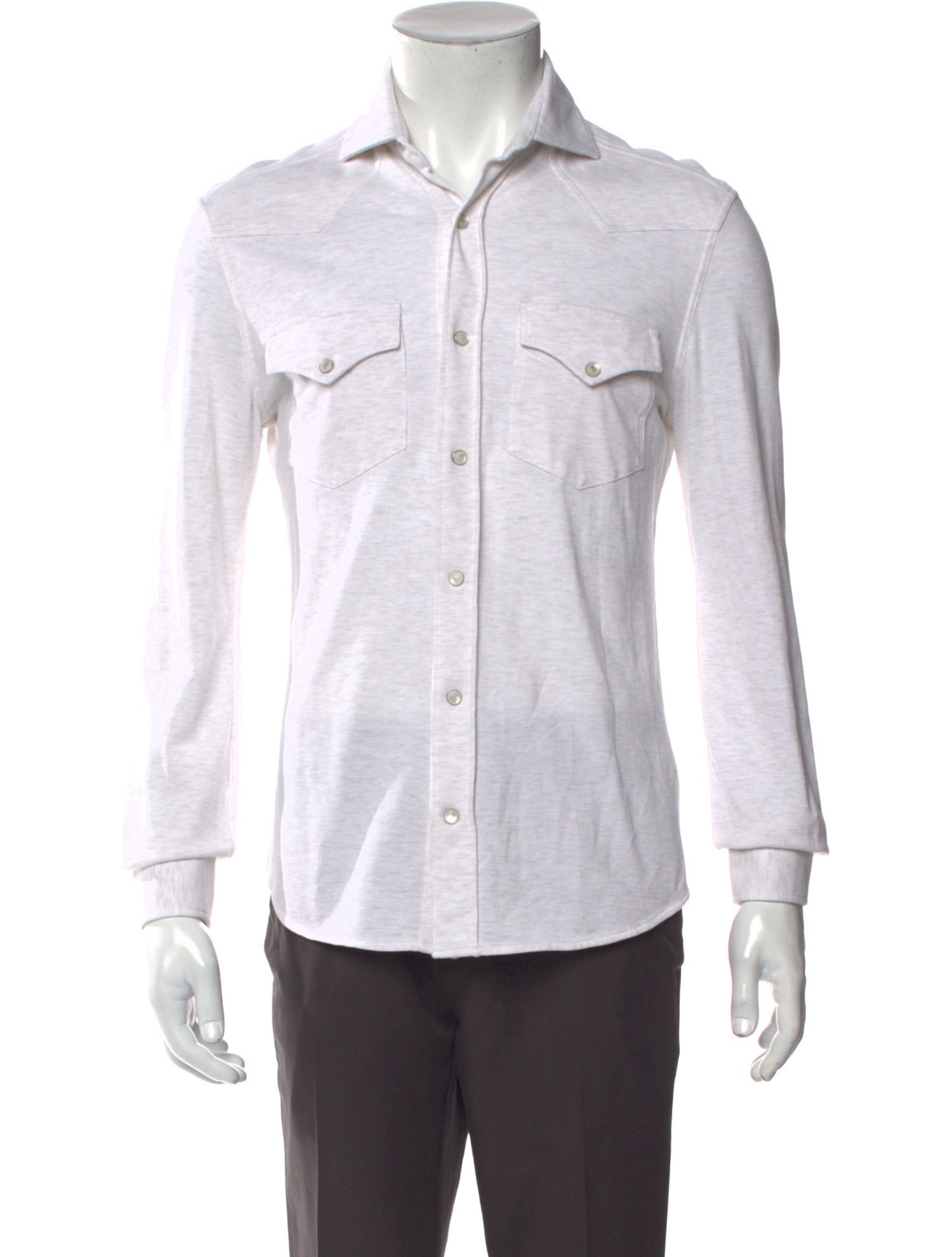 Brunello Cucinelli Striped Long Sleeve Dress Shirt