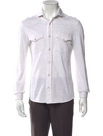 Brunello Cucinelli Striped Long Sleeve Dress Shirt