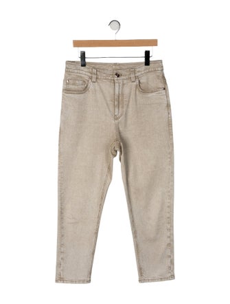 Brunello Cucinelli High-Rise Straight Leg Jeans