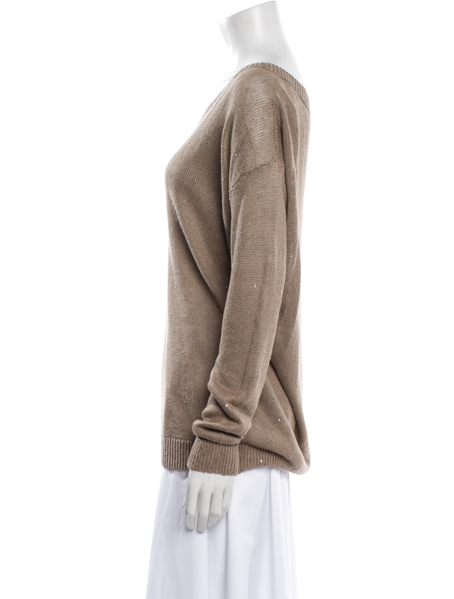 Brunello Cucinelli Linen V-Neck Sweater