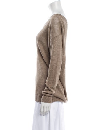 Brunello Cucinelli Linen V-Neck Sweater