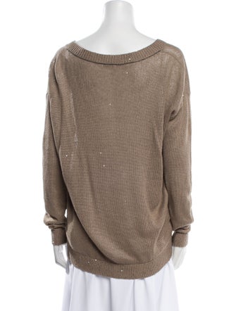 Brunello Cucinelli Linen V-Neck Sweater