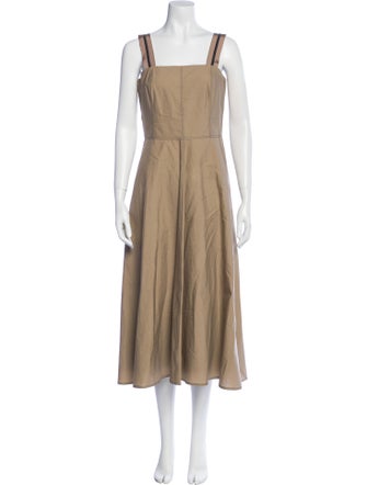 Brunello Cucinelli Square Neckline Long Dress