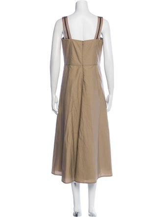Brunello Cucinelli Square Neckline Long Dress