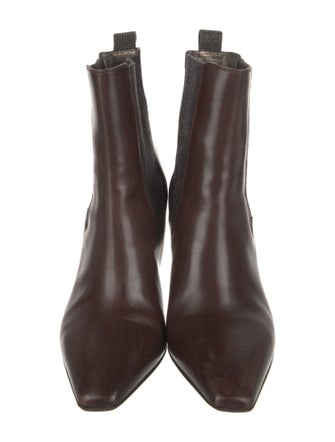 Brunello Cucinelli Leather Beaded Accents Chelsea Boots
