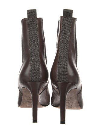 Brunello Cucinelli Leather Beaded Accents Chelsea Boots