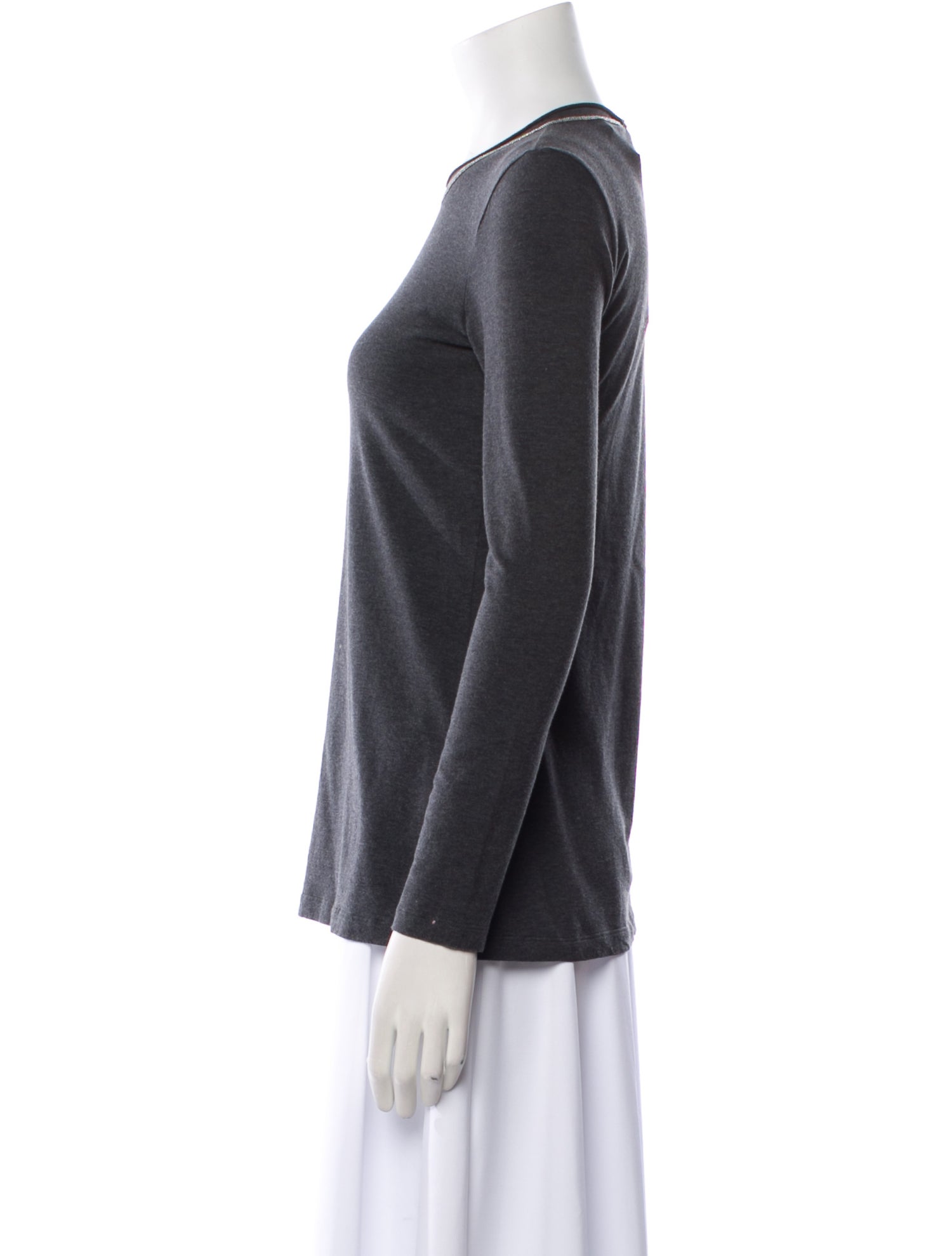 Brunello Cucinelli Crew Neck Long Sleeve T-Shirt