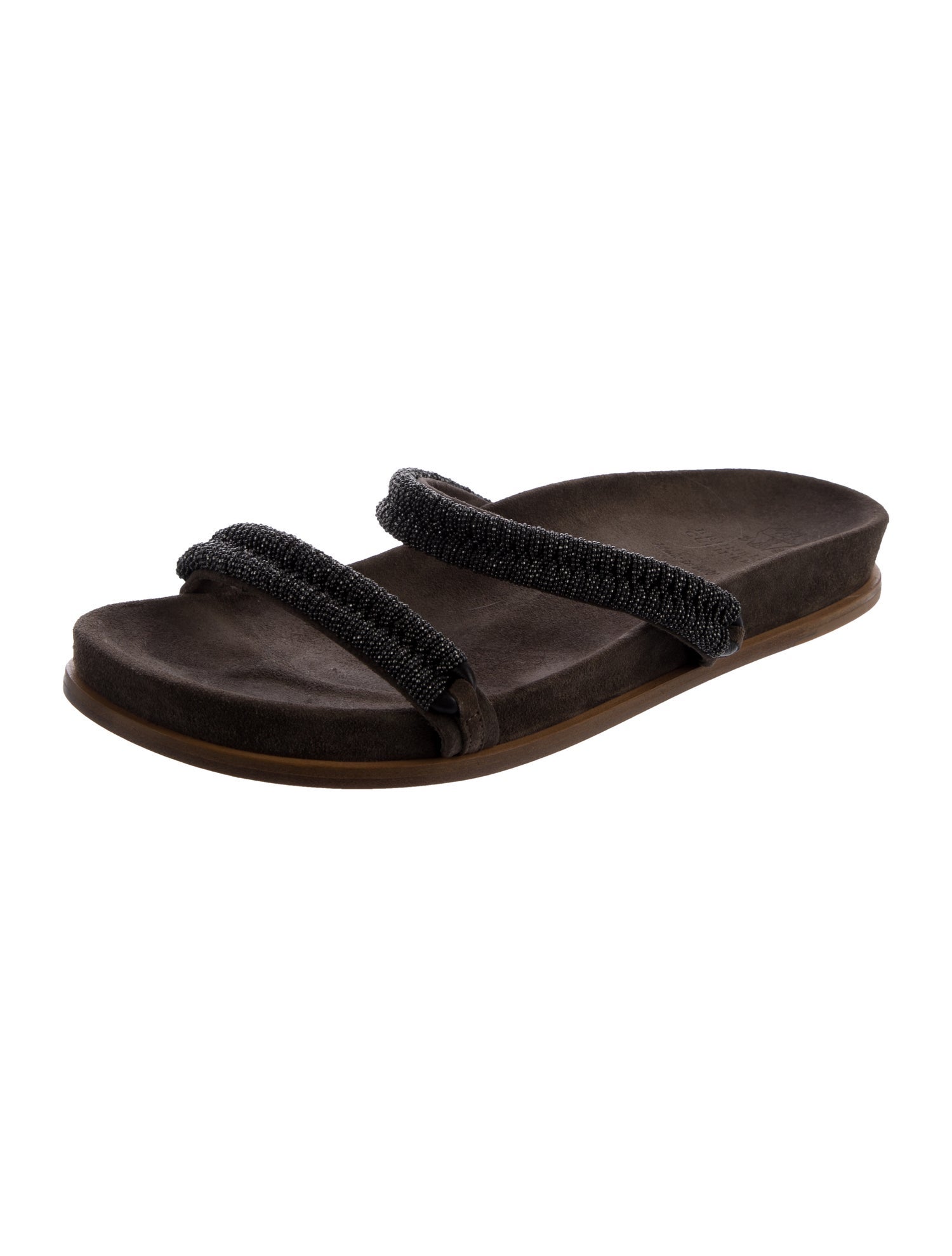 Brunello Cucinelli Monili Suede Slides w/ Tags