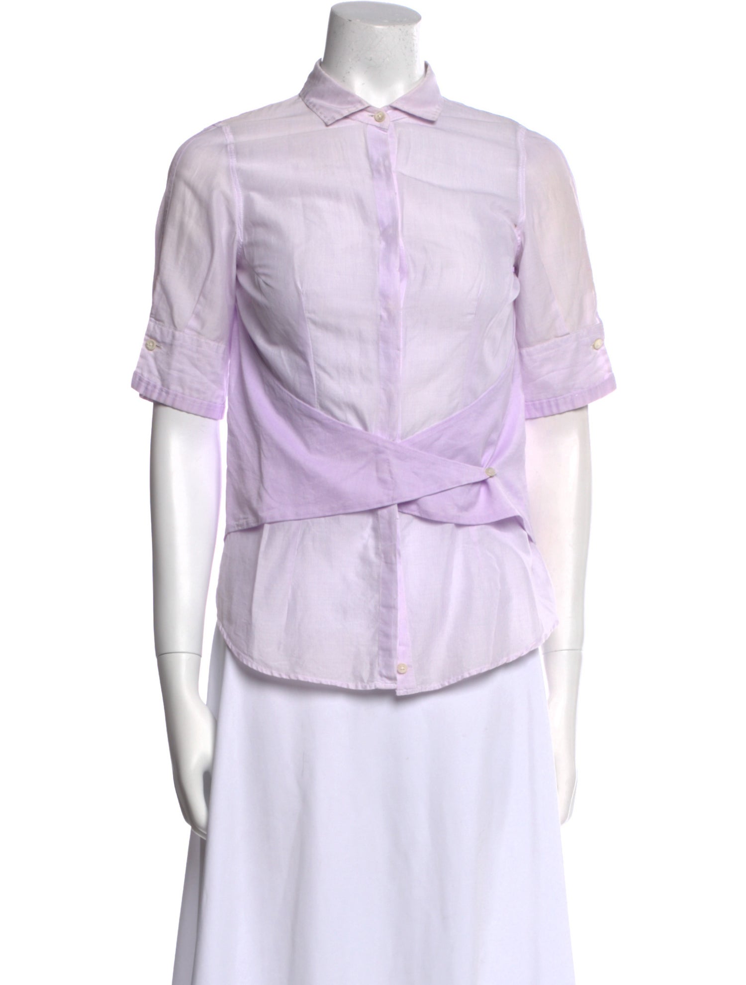 Brunello Cucinelli Short Sleeve Button-Up Top