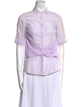 Brunello Cucinelli Short Sleeve Button-Up Top