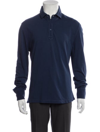 Brunello Cucinelli V-Neck Long Sleeve Polo Shirt