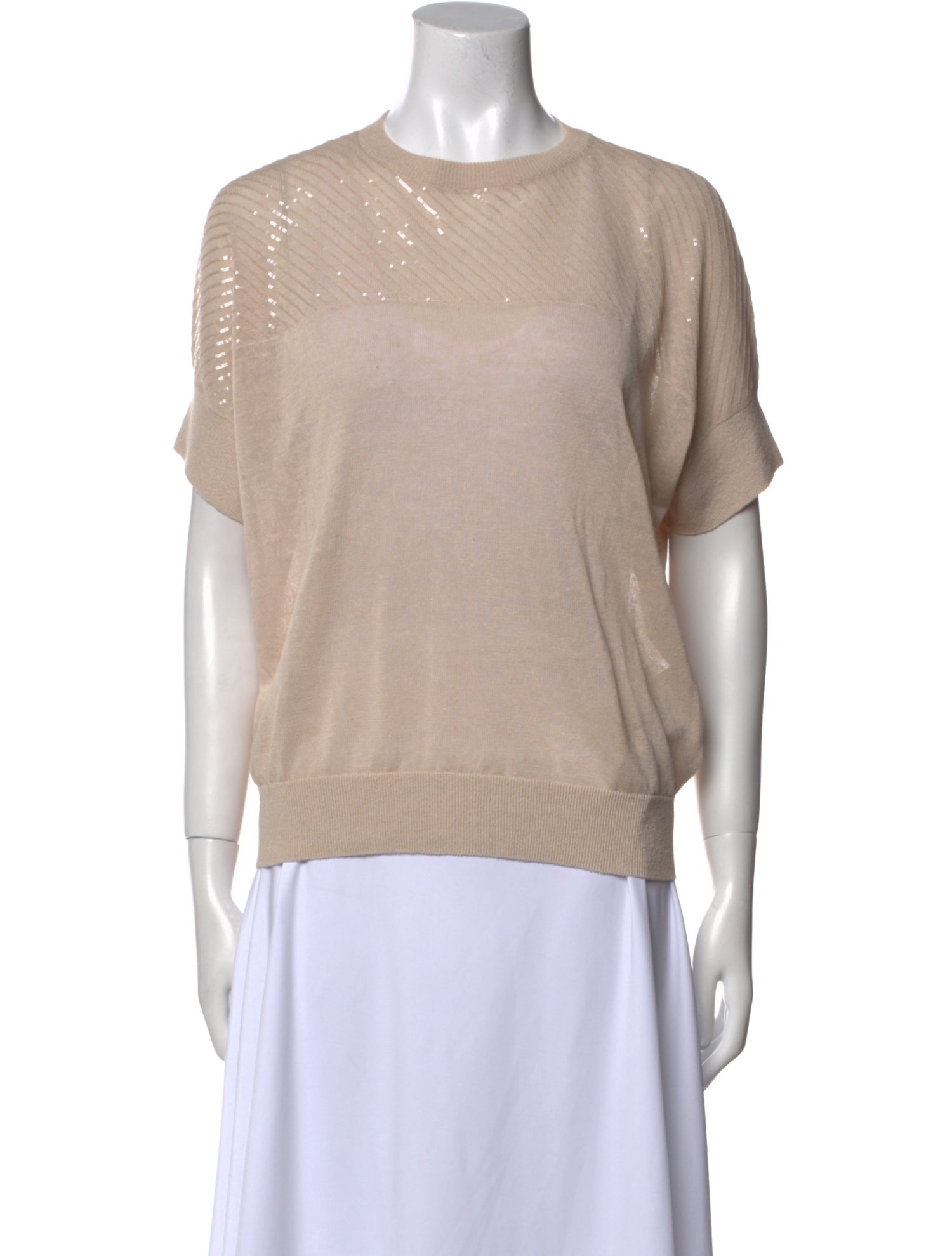 Brunello Cucinelli Linen Crew Neck Top