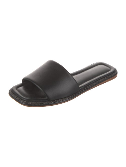 Brunello Cucinelli Monili Leather Slides