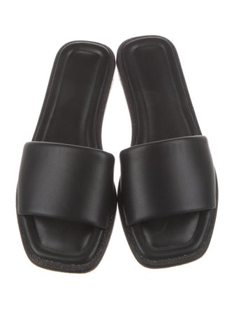 Brunello Cucinelli Monili Leather Slides