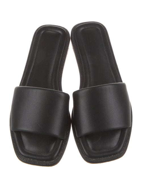 Brunello Cucinelli Monili Leather Slides