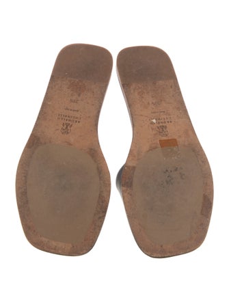 Brunello Cucinelli Monili Leather Slides