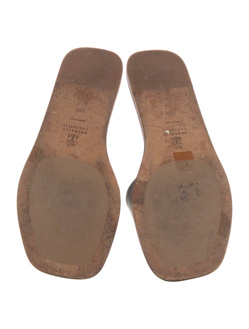 Brunello Cucinelli Monili Leather Slides