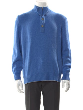 Brunello Cucinelli Cashmere Mock Neck Polo Sweater