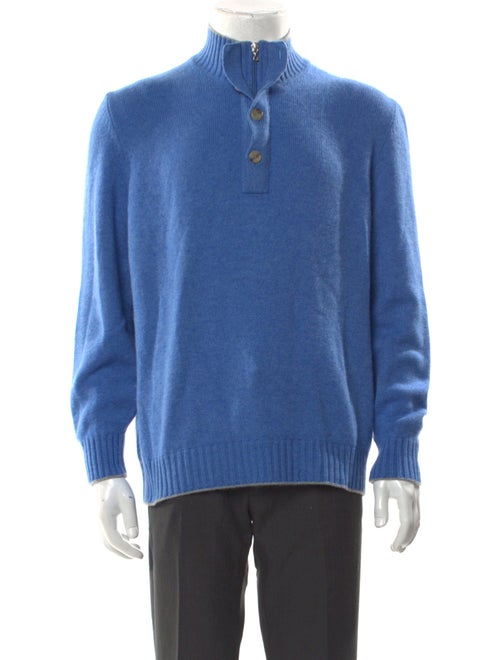 Brunello Cucinelli Cashmere Mock Neck Polo Sweater