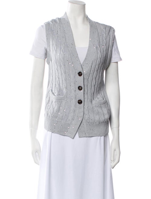 Brunello Cucinelli Linen V-Neck Sweater