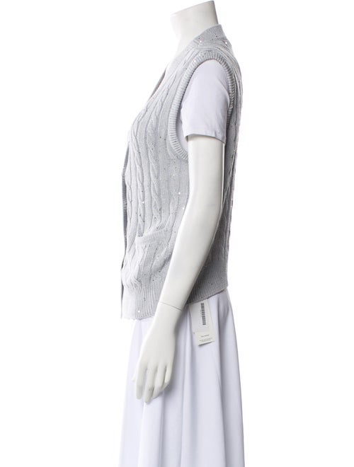 Brunello Cucinelli Linen V-Neck Sweater