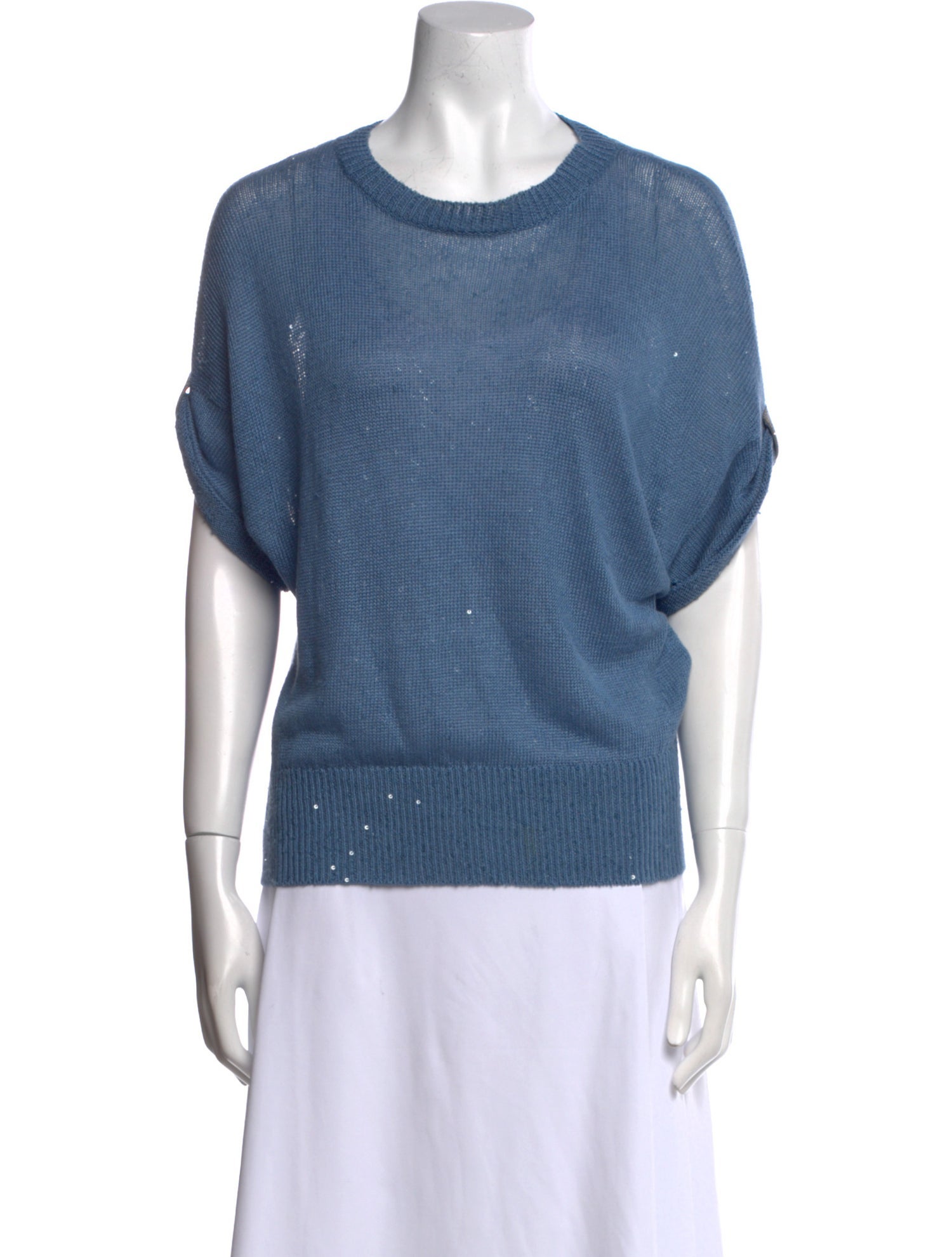Brunello Cucinelli Linen Scoop Neck Sweater
