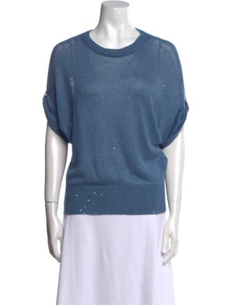 Brunello Cucinelli Linen Scoop Neck Sweater