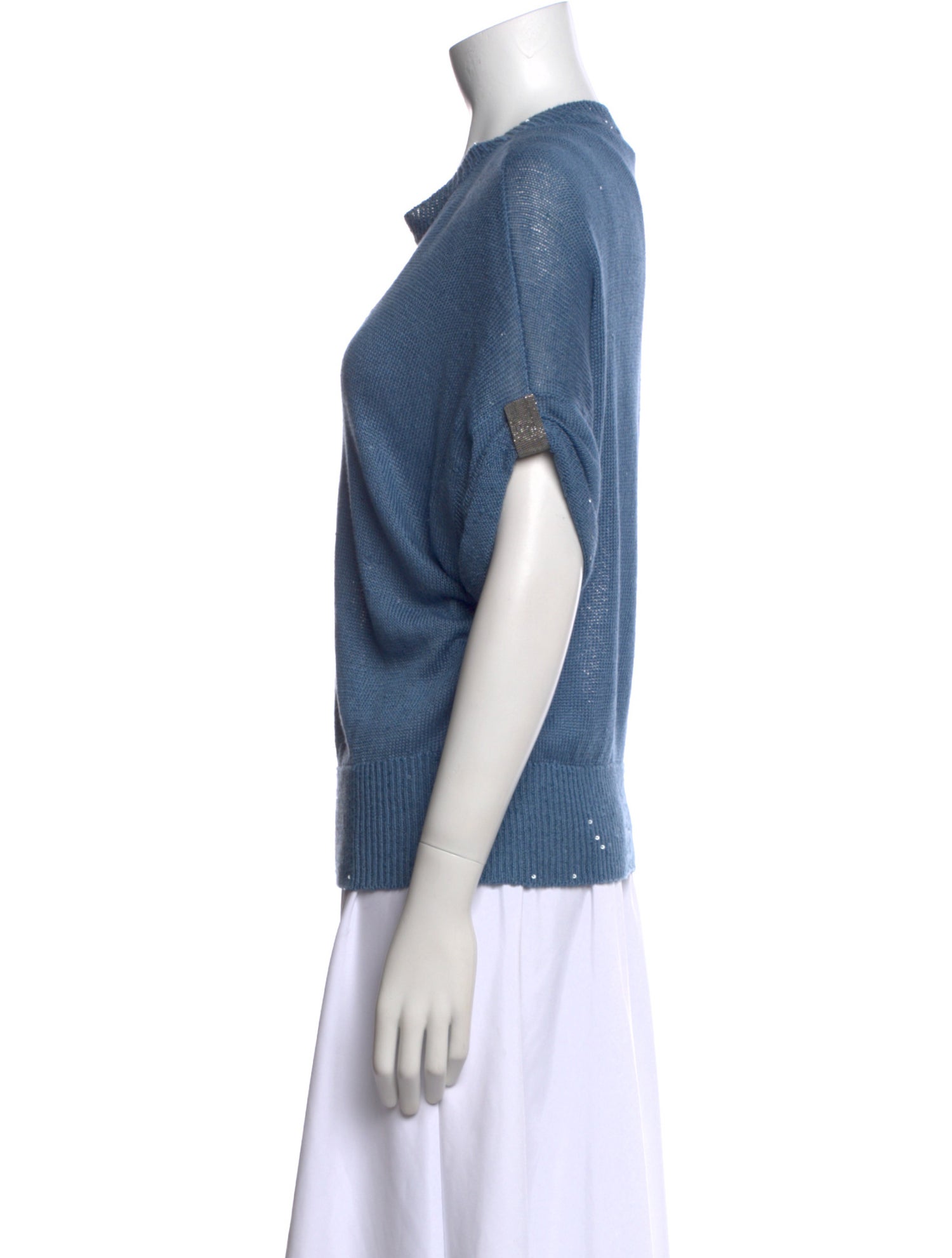 Brunello Cucinelli Linen Scoop Neck Sweater