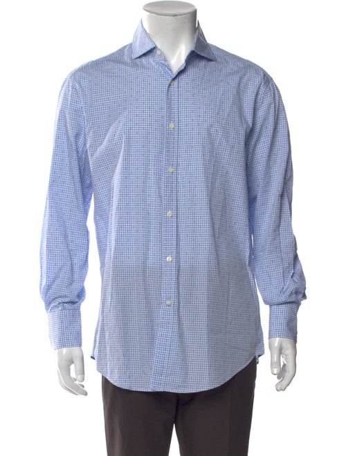 Brunello Cucinelli Plaid Print Long Sleeve Dress Shirt