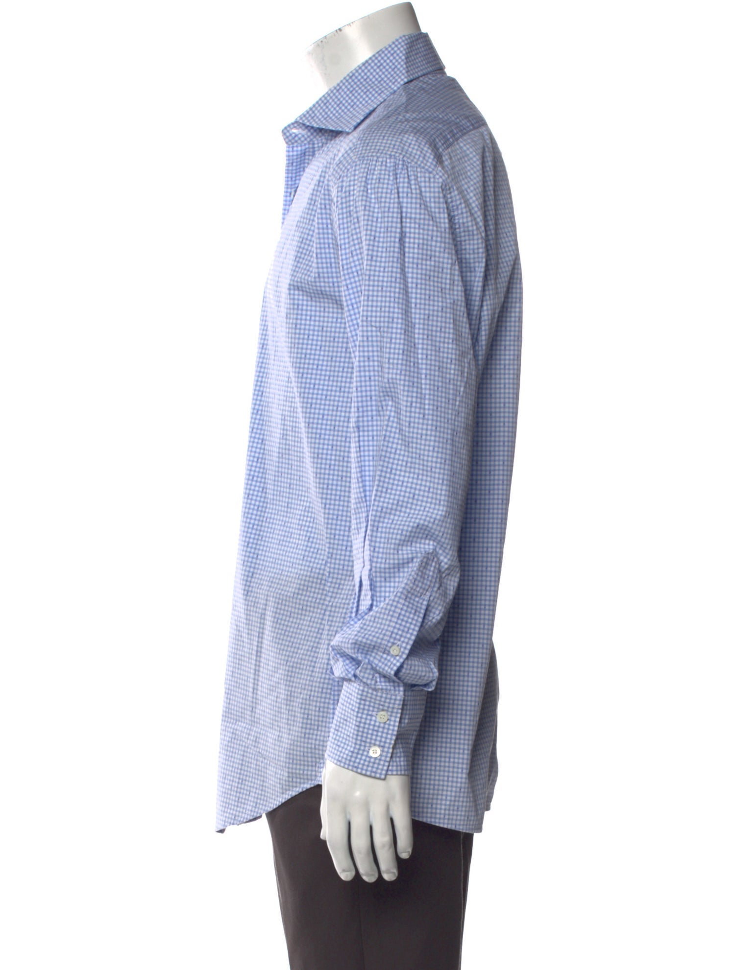 Brunello Cucinelli Plaid Print Long Sleeve Dress Shirt