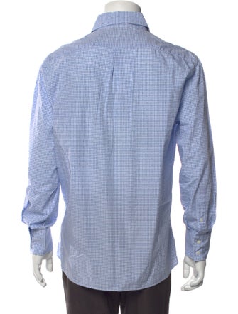 Brunello Cucinelli Plaid Print Long Sleeve Dress Shirt