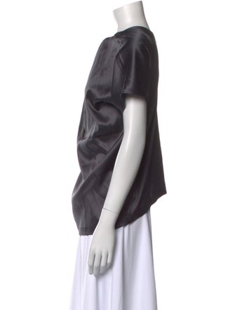 Brunello Cucinelli Silk Crew Neck Blouse