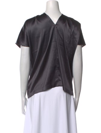 Brunello Cucinelli Silk Crew Neck Blouse